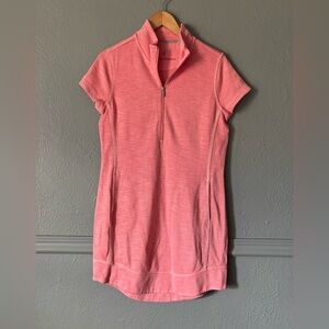Tommy Bahama Tobago Bay Pink Zip Front Dress Cotton Casual Athletic Small